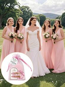 Meoky Bộ quà tặng nhỏ cho tiệc độc thân, bao gồm dây buộc tóc nơ màu hồng và vàng, gương trang điểm nhỏ, thiệp cảm ơn và túi quà (4 món/bộ, 20 món/5 bộ), thích hợp cho tiệc độc thân, tiệc cô dâu và tiệc ngủ spa, món quà tuyệt vời cho gia đình, bạn bè, bạn gái, Ngày của Mẹ. - Lược có gương + kẹp tóc + dây buộc tóc - Xem 3