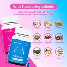 MONTUE Top Support & Peach Gains & ACV  Combo Pack Gummies For Women | Workout Aid | Fitness Supplement | 9 Herbal Extracts Including Fenugreek, Maca Root, Fennel Seed | Essential Vitamins| Berry Flavor Gummy Bears, Bbl Gummies, Probióticos Originales, Gummies For Women,Weight Loss ,Breast Max&Butt Boost,4 Bottles,180 Gummies - 4瓶 - 查看 3