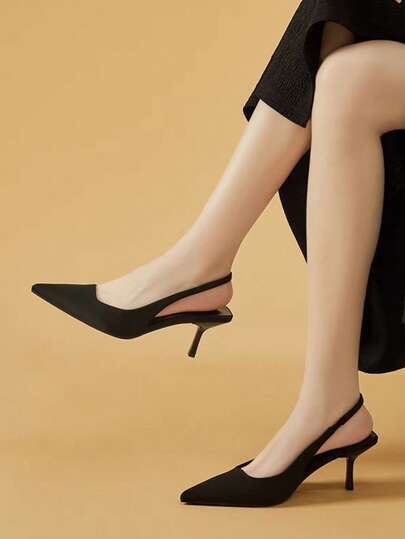 2026年夏新作 黒色尖頭ハイヒールサンダル、快適、パーティー、デート、仕事着に適しています