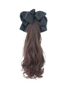 Lazy Bowknot Hair Claw Clip, Curly Goddess Faux Hair Bun, Ponytail Curly Hair Claw Clip Ponytail HA2867 - Multicolor - View 4