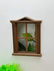Decoración de ventana en miniatura para microescenas, modelo de ventana en miniatura de estilo europeo, modelo de ventana con techo inclinado, adecuado para decoración de casa de modelo 1:24, ventana con base plana - Ventana pequeña con techo inclinado - Ver 5