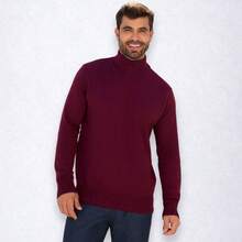 Baronesa Tricot Cacharrel Men's Cold Weather Blouse High Neck Knitting - Burgundy - View 9