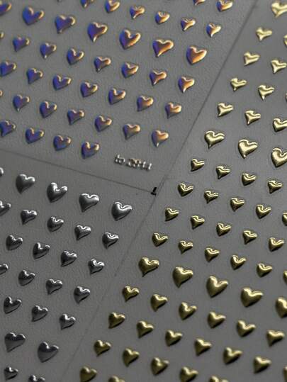 1pc Luxury Nail Art Love Pattern Stickers Silver Glitter Love Nail Stickers 3D Decoration DIY Nail Stickers