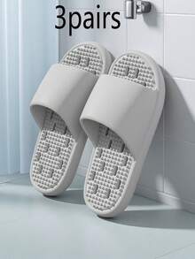 Massage Anti-Slip Slippers For Men And Women, Bathroom Waterproof Quick-Drying Soft EVA Sole Shower Sandals - Grey - View 13
