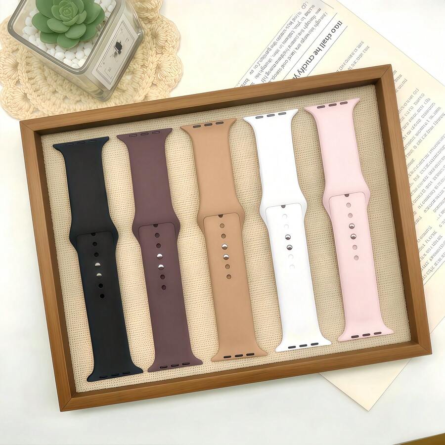 5 chiếc dây đeo đồng hồ thể thao thoáng khí, dây đeo silicon co giãn tương thích với Apple Watch Series 11 10 9 8 7 6 SE SE2 SE3 Ultra 2 3, kích thước 38mm/40mm/41mm/42mm/44mm/45mm/46mm/49mm, phù hợp cho lối sống năng động và tập luyện thể dục, món quà tuyệt vời cho bạn bè và gia đình.