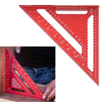 مسطرة مثلثية للنجارة مقاس 12 بوصة، مسطرة مربعة دقيقة للنجارة، قياس زاوية من سبيكة الألومنيوم، أداة قياس، مسطرة مربعة أداة نجارة، مناسبة لمشاريع الديكور والتصميم المنزلي، أداة قياس إطار البناء