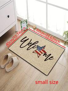1pc Independence Day Minimalist Star Welcome Pattern Doormat, Funny Minimalist Style Short Plush Quick-Dry Non-Slip Washable Entrance Mat, Home Decor, Soft Furnishing, Suitable For Kitchen, Bathroom, Dining Room, Entryway, Party, Gathering, All Seasons, Yard Decor - 1PC - View 8