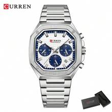 CURREN Men's Multi-Function Chronograph Business Casual Stainless Steel Strap Waterproof Calendar Wrist Watch, Gift For Men - Multicolor - View 13