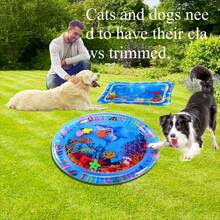 Durable Anti-Scratch Pet Splash Mat For Cats & Dogs, Non-Slip Easy To Clean, Thick PVC Material, Interactive Underwater Adventure Design - Multicolor - View 1