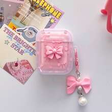 心形花朵蝴蝶结设计手机壳，带蝴蝶结挂饰，兼容苹果 4、Pro 3/Pro 2/3 - 粉色 - 查看 8