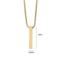 1件装不锈钢长方形柱形吊坠项链 - 简约光滑表面设计 - 时尚男女节日礼物 - 彩色 - 查看 6