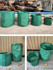 Heavy Duty Garden Trash Bags With Handles - Reusable Heavy Duty Garden Trash Bags For Collecting Plants, Grass, Dirt, Leaves, Reusable Garbage Bags - Green - View 3