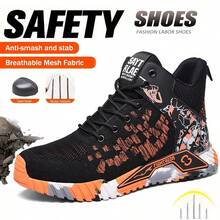 Essential For Outdoor Work- Four Seasons Style Camouflage Orange Steel Toe Safety Boots For Men Women,Lightweight Work Sneakers  Yellow Up Steel Toe High Top Boots,Anti-Smash Anti-Puncture New Safety Boots Men Fashion Men Sport Safety Boots Orange,Indestructible Construction Working Boots,Safety Protective Outdoor Security Boots Orange , Comfortable Breathable Steel Toe Work Shoes For Men,Fashionable Safety Shoes Suitable For Construction Sites Under Harsh Working Conditions, Carpenters Iogging, Car Repairs And Outdoor Workers,Fashionable Blue All-Season Shoes For Warehouse, Outdoor, Restaurant, Delivery & Training Use - 橘色 - 查看 1
