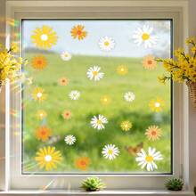1pc Removable Static Cling Window Film With Floral Plant Pattern, Suitable For Living Room Bedroom Home Decor - Multicolor - View 6