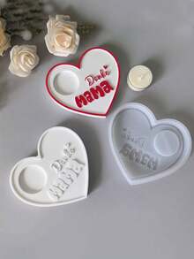 1 khuôn nến hình trái tim, khuôn thạch cao tự làm với dòng chữ "Cảm ơn mẹ", thích hợp làm quà tặng Ngày của Mẹ và quà sinh nhật cho mẹ. - Một kích cỡ phù hợp cho tất cả - Xem 5
