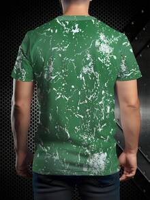 St. Patrick's Day Limited Edition Tie-Dye Green T-Shirt With Four-Leaf Clover Print, Irish Traditional Leprechaun Design - White - View 2