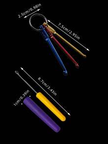 1支/5支/10支装带舌钩针，塑料手柄小号编织针，细长舌钩针工具 - 舌頭鉤針 - 查看 9