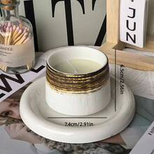 1 pièce Bougie parfumée en tasse en céramique, bougie en cire de soja sans fumée, set de bougies parfumées, bougie en forme de tasse en céramique, convient pour la décoration de la maison, la décoration du salon, la décoration des fêtes, la décoration d'anniversaire, les cadeaux d'anniversaire, les accessoires photo, les cadeaux pour femmes, la décoration de mariage, les cadeaux de mariage, pour créer une ambiance romantique. - 1PC - Voir 15