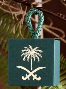 1/5/10 Caja de regalo exclusiva para el Día Nacional de Arabia Saudita, caja de caramelos con estampado en caliente para las vacaciones de Medio Oriente en Arabia Saudita, caja con diseño de palmera en stock - Multicolor - Ver 3