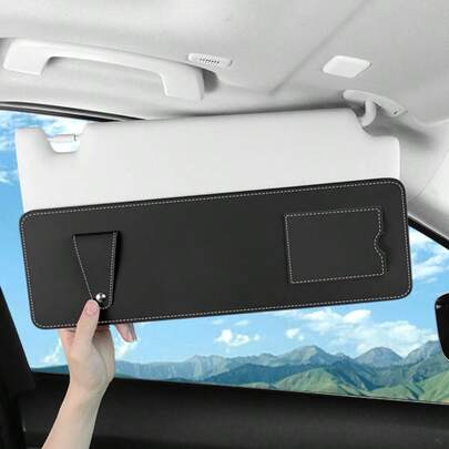 Adjustable Car Sun Visor Extender | Made Of PU Leather, Easy To Clean, With A Storage Design, Universally Compatible With All Car Models, Multiple Colors Available | A Stylish And Luxurious Windshield Sun Visor, Suitable For All Car Models On The Market, Making It The Perfect Elegant Gift For Mom – A Mother's Day Present.