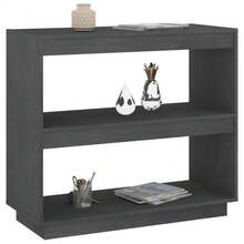 Book Cabinet Grey 80x35x71 Cm Solid Pinewood - Grey - View 4