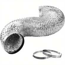 4/6/8 英寸柔性铝制风管，长度分别为 4.92/9.84/16.4 英尺，配有 2 个卡箍，适用于 HVAC 通风和排气系统，4 层重型防护 - 標準款 - 查看 3