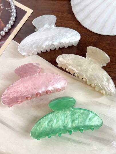 2pcs Large Marble Hair Claw Clips For Thick Hair, Nonslip Strong Hold Jaw Clamps For Women And Girls Summer Hair Accessories Beach Vacay Hair Clips