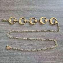 Fashionable Metal Waist Chain Accessory, Sexy Floral Print Body Chain For Dress, Zinc Alloy - Gold - View 2