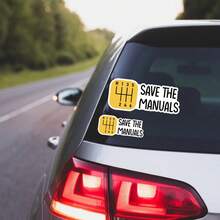 6 miếng dán cảnh báo hộp số sàn, decal xe hơi, dùng cho laptop, sách, bình nước, mũ bảo hiểm, túi du lịch. - Nền trắng - Xem 2