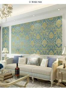 1pc Self-Adhesive Wallpaper, 3D Embossed, European Style, Non-Woven Fabric, High-Density, Suitable For Bedroom, Living Room, Accent Wall - 1PC - View 6