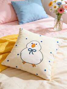 1个ins风卡通小鸡抱枕套，可拆卸可水洗，适用于办公室午睡、卧室、客厅、沙发，是送礼佳品，不含枕芯 - 彩色 - 查看 5