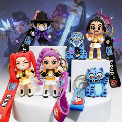 1pc Set Cute Kpop Christmas Keychain, Cartoon Pendant For Girls, Keychain, Tiger Keychain, Couple Keychain, Anime Phone Charm, Bag Accessory, Friend Gift Suitable As A Gift Children's Holiday Gifts Children's Holiday Gifts (Silicone Product, Slight Color Transfer Is Normal)