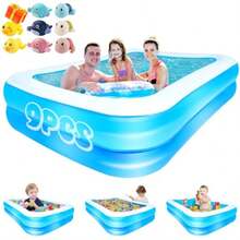 Albercas Inflables para Adultos y sPiscina Inflable 155x108x46CM Piscina Hinchable Rectangular para s Adultos Al Aire Libre Patio Fiesta del Agua L - como en la foto - Ver 1