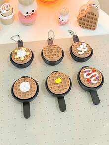 3D Frying Pan Waffle Sensory Toy, Cute Food Shaped Fidget Toy, Mini Handheld Clicker Suitable For Backpack Decor And Office Focus - Multicolor - View 4