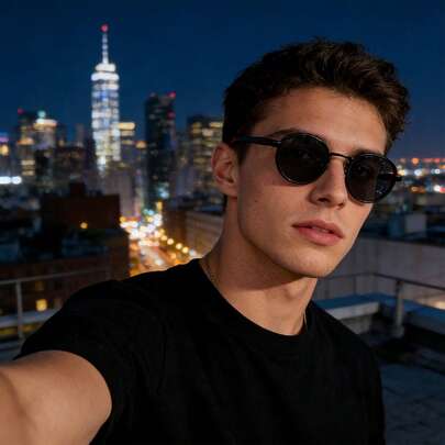 复古黑色镜框，男女皆宜。男士时尚眼镜，镜腿处饰有红色点缀。防晒时尚眼镜，都市时尚风格。