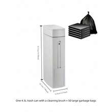 Thùng rác góc siêu mỏng tiết kiệm không gian kèm chổi cọ toilet và giá đỡ - Thùng rác phòng tắm hình chữ nhật nhỏ gọn, thiết kế bằng nhựa bền, không cần điện, tương thích với giá đỡ giấy vệ sinh, phụ kiện phòng tắm, cực kỳ tiết kiệm không gian, thùng rác đa chức năng trang nhã cho nhà bếp, phòng tắm, ký túc xá, văn phòng, trường học, nhà ở - Nhiều màu - Xem 8