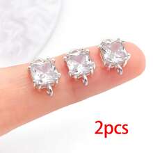 2pcs Brass Square Charms Cubic Zirconia Square Dangle Charm Real 18K Gold Plated Charms With Jump Rings Connecter Charms For DIY Necklace Bracelet Jewelry Making - Multicolor - View 10