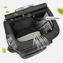 Rolling Pet Carrier With Wheels Double Compartment - Cat Travel Carrier For Small Dogs, Removable Divider For Medium Pet, Mesh Panels, Luggage Design - Black - View 11