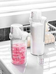 1 buah/Set Kotak Penyimpanan Deterjen Bubuk, Kapasitas Besar 1800ML/1350ML/800ML, Ember Cuci Plastik Kamar Mandi, Wadah Deterjen Bubuk, Praktis untuk Menyimpan Deterjen dan Bubuk, Tutup Bertanda untuk Dosis yang Tepat, Kedap Udara dan Tahan Lembap, Corong untuk Memudahkan Menuang - MultiWarna - View 8