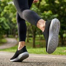 Tênis Slip On Azul Casual Confortável Leve Ideal Para Uso Diário Sem Cadarço Fácil de Calçar - Preto - Visão 8