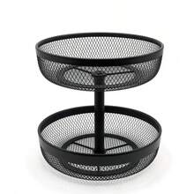 30*31cm Double-Layer Iron Fruit Basket, Large Capacity Storage Basket, Home Tea Table Snack Holder - View 7