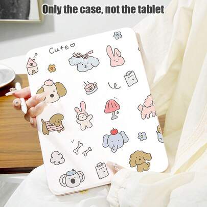 1件可爱狗狗、兔子、大象、胡萝卜、蘑菇、骨头、咖啡杯图案PU皮革翻盖保护套，带360度旋转支架和笔槽，支持自动休眠/唤醒功能，兼容三星A9/A9+/S9/S9FE/A11/A11+/S11/S10 FE/S10 FE+/S10 Lite及其他热门平板电脑型号，适合作为返校季、情人节、节日礼物。