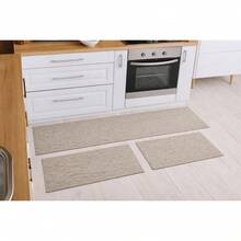 3-Piece Decorative Non-Slip Kitchen Runner Rug Set - Smooth Raw - 查看 1