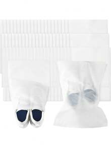 Large Shoe Storage Bags 50 Pack Portable Non-Woven Fabric Dust Cover Pouches With Drawstring Closure, Breathable Shoe Protectors Organizers For Home Closet Space, Gym Bag, Camping, Hiking Trips, Business Travel, Luggage Organization, Moisture Prevention And Sneaker Protection - View 9