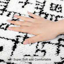 Pauwer Bathroom Rugs Sets 5 Piece With Lid Cover Bathroom Shower Rugs With U-Shaped Contour Toilet Mat Absorbent Microfiber Plush Bath Mats Non Slip Bath Rugs 4 Piece Machine Washable Bathroom Floor Mats - White Pattern - View 3