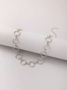 1件时尚几何圆形吊坠项链，独特礼物，适合青少年和日常佩戴 - 彩色 - 查看 9