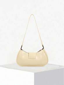 Dedoo 1件复古Y2K哥特风铆钉装饰复古方形单肩斜挎包，适合日常通勤，独特设计，蒸汽朋克哥特风格，时尚街头风，是音乐节、演唱会、摇滚风格的理想之选。 - Butter Yellow - 查看 8