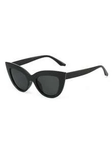 1 Paar unisex schwarze Katzenaugen-Sonnenbrille im minimalistischen Stil, geeignet für Urlaub, Reisen, Sport, Autofahren, Festivals, Strand, Musikfestivals, Ausflüge, Sommermode, Feiertage, Familienausflüge, elegante Kleidung, Straßenmode-Accessoires, Sport, Partys, Outdoor-Aktivitäten, Straßenmode, Angeln, Urlaub - Schwarz - Übersicht 2