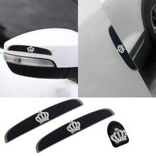 3pcs/Set - Crown Pattern - Car Accessories - Car Bumper Stickers, Suitable For Rearview Mirror And Car Door Anti-Collision Anti-Scratch, Car Interior Hook Paste - Crown Pattern - View 6