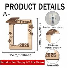 Khung ảnh mũ tốt nghiệp bằng gỗ (1/2 chiếc), giá đỡ để bàn hiện đại, thích hợp cho ảnh tốt nghiệp, hoàn hảo để trang trí tiệc tốt nghiệp và làm quà tặng kỷ niệm. - Khung ảnh - Xem 11